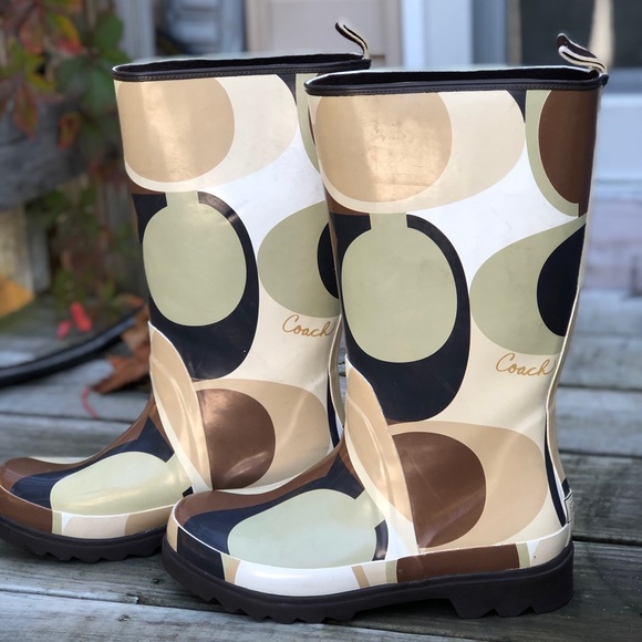 Coach Paisley Scarf Print Rainboots - Picture 1 of 12